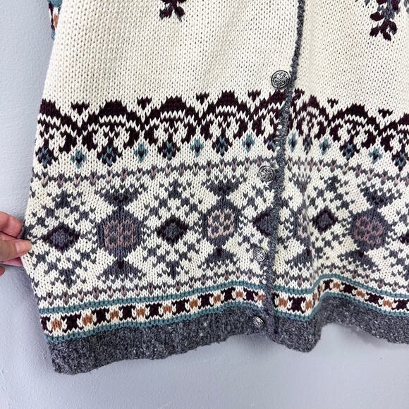 Vintage Jennifer & Co Chunky Hand Knitted Cardigan Size M Nordic Southwestern - Picture 4 of 11